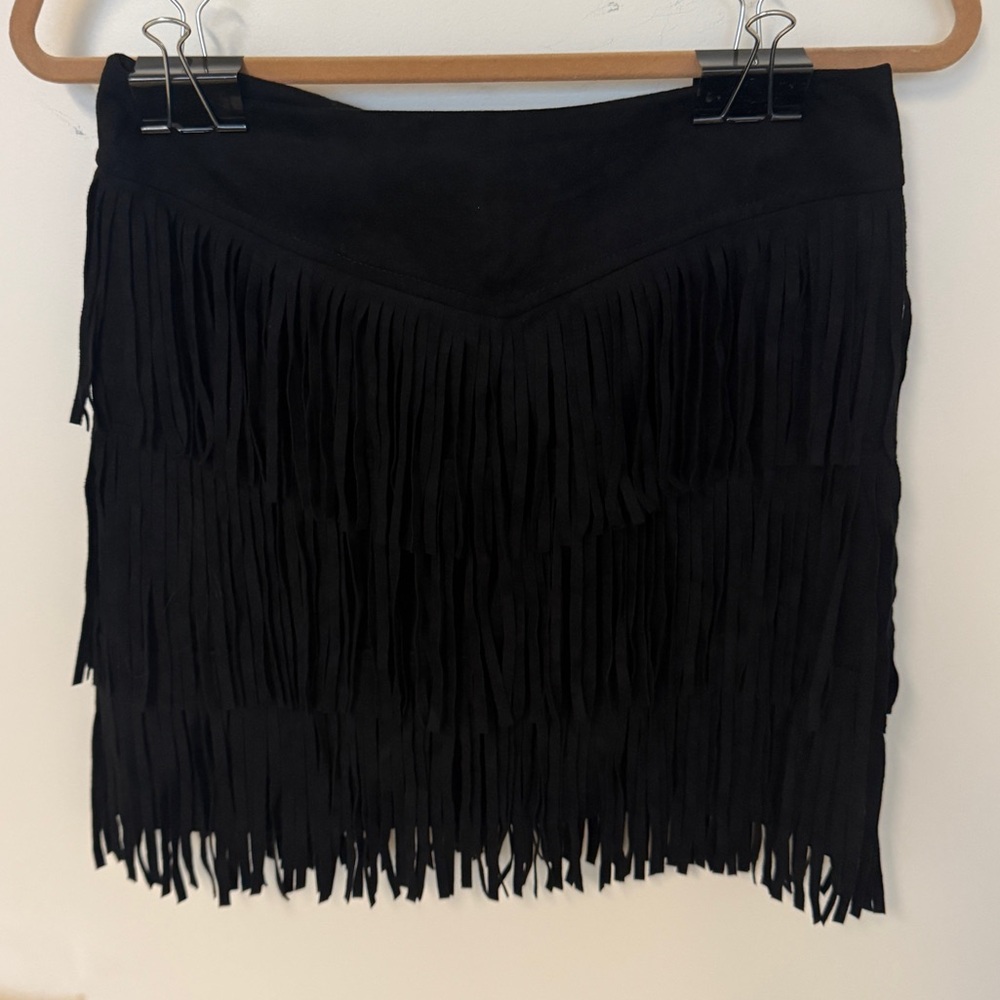 Fornia Black Faux Suede Skirt Sz Small NWT
